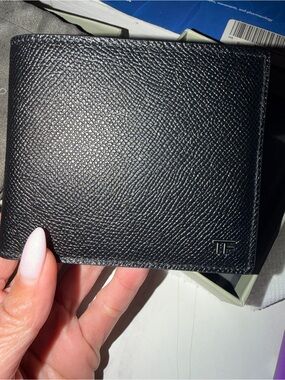 Tom Ford Black Pebbled Leather Bifold Wallet